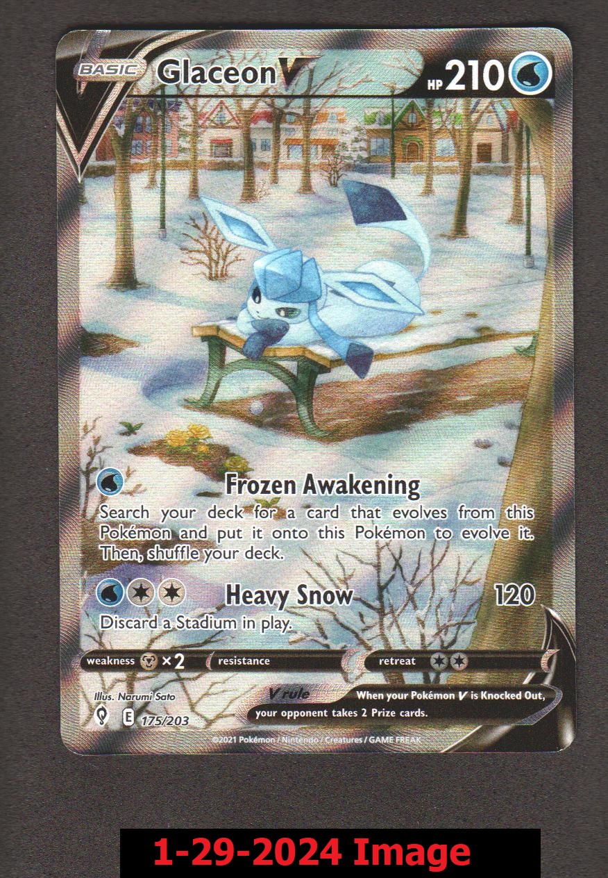 Glaceon V - 175/203 - Full Art Ultra Rare
